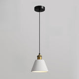 Minimalist Brass Warehouse Resin Orange Cone Pendant Lights Image - 17