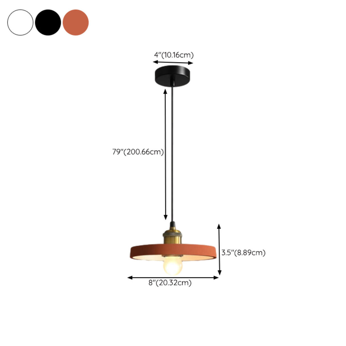 Minimalist Brass Warehouse Resin Orange Cone Pendant Lights Image - 25