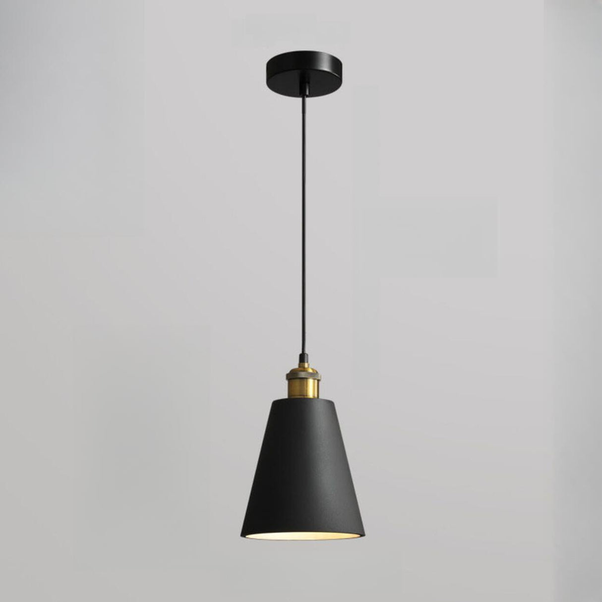 Minimalist Brass Warehouse Resin Orange Cone Pendant Lights Image - 6