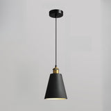 Minimalist Brass Warehouse Resin Orange Cone Pendant Lights Image - 6