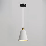 Minimalist Brass Warehouse Resin Orange Cone Pendant Lights Image - 8