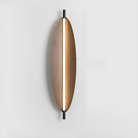 Minimalist Brown Metal Vertical LED Wall Sconce Image - 2