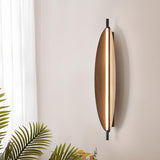 Minimalist Brown Metal Vertical LED Wall Sconce Image - 3