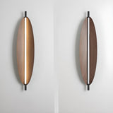 Minimalist Brown Metal Vertical LED Wall Sconce Image - 8