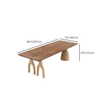 Minimalist Brown Wooden Rectangular Writing Desk Image - 16