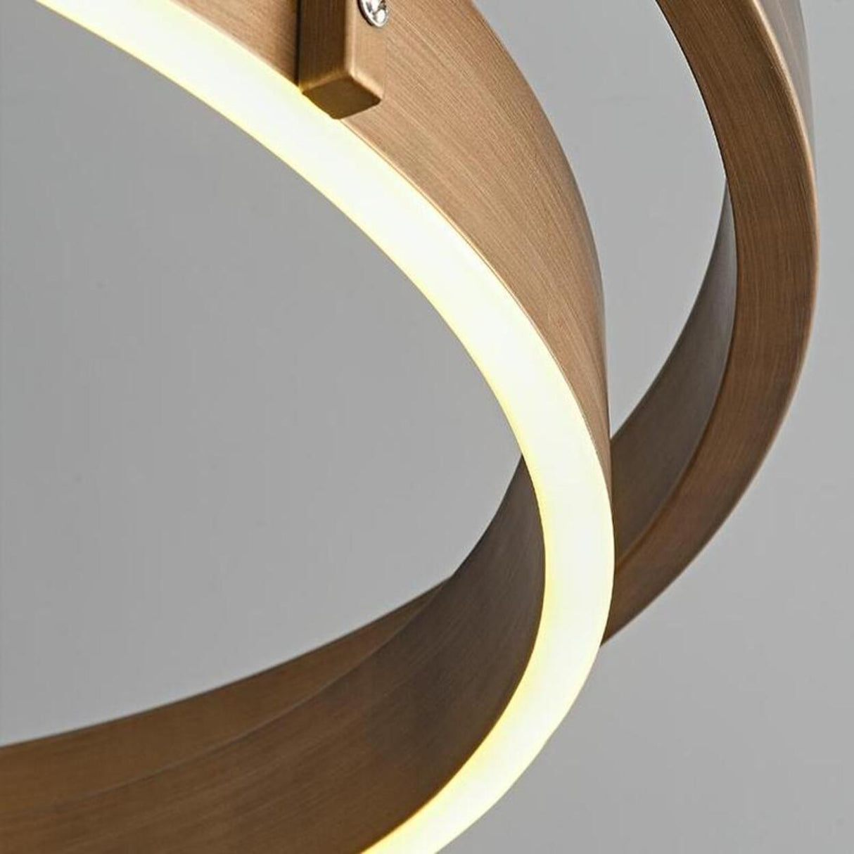 Minimalist Circle Brass LED Chandelier Adjustable Height Image - 10