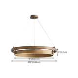 Minimalist Circle Brass LED Chandelier Adjustable Height #size