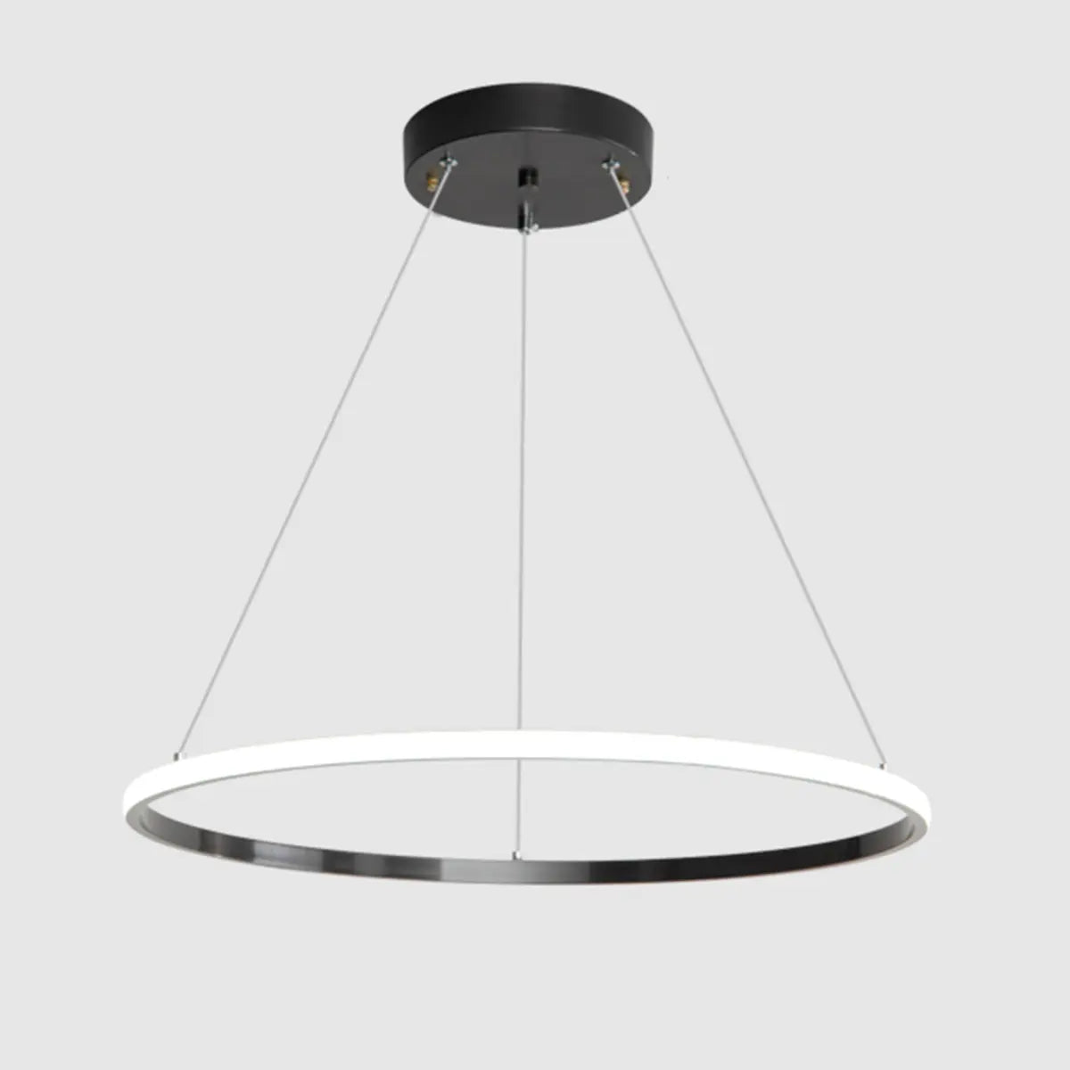 Minimalist Circle Tiered Living Room Black Chandelier Image - 9