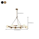 Minimalist Circular Ball Metal Dining Room Gold Chandelier Image - 14