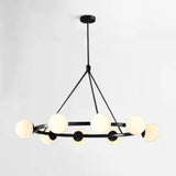 Minimalist Circular Ball Metal Dining Room Gold Chandelier Image - 3