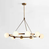 Minimalist Circular Ball Metal Dining Room Gold Chandelier Image - 7