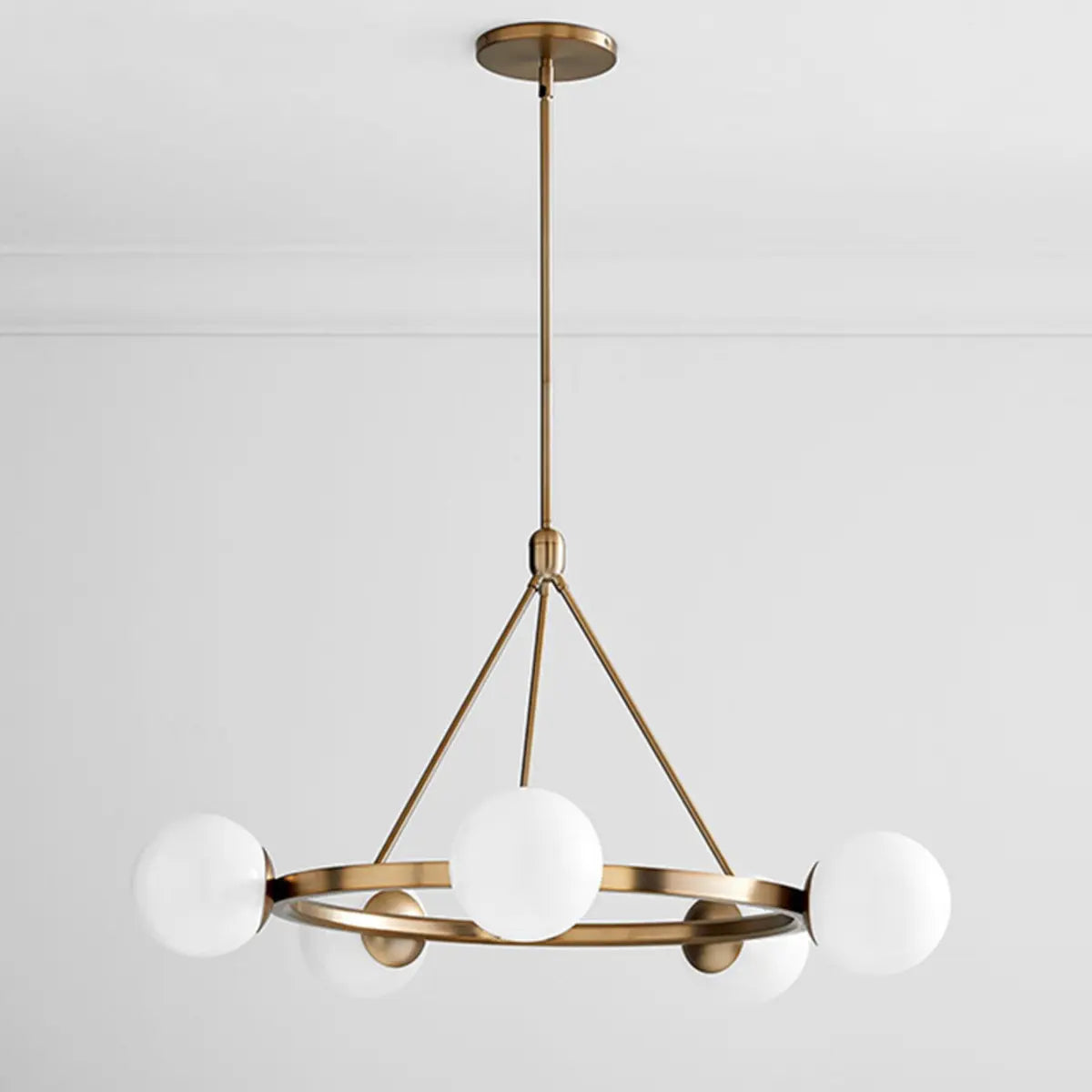 Minimalist Circular Ball Metal Dining Room Gold Chandelier Image - 8