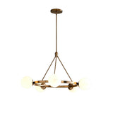 Minimalist Circular Ball Metal Dining Room Gold Chandelier Image - 9