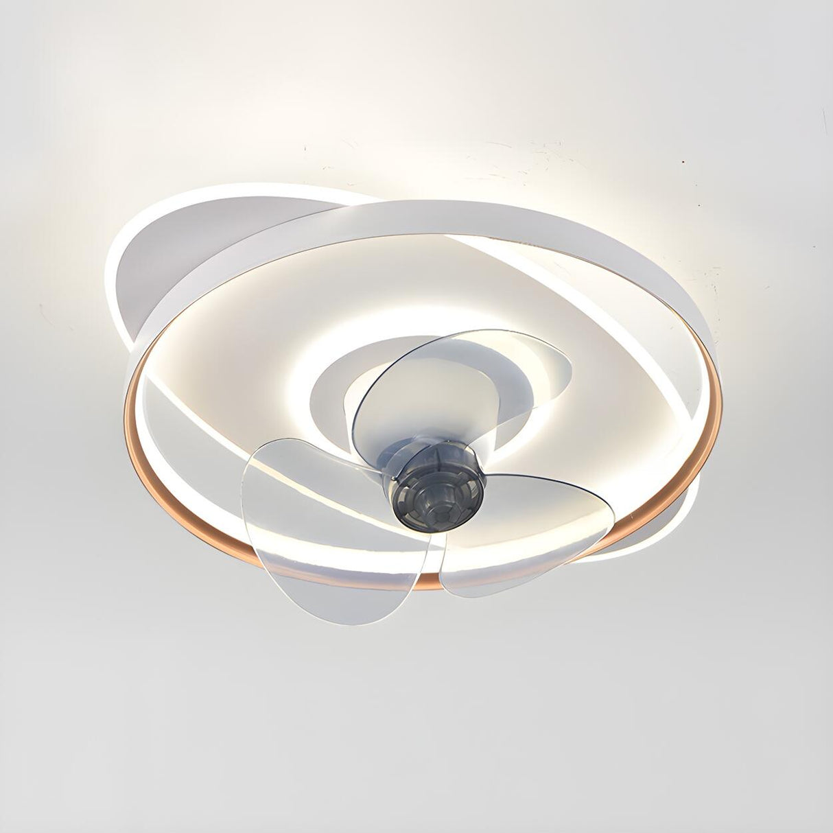 Minimalist Circular LED Modern Ceiling Fan with Light Image - 11