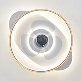 Minimalist Circular LED Modern Ceiling Fan with Light Image - 13