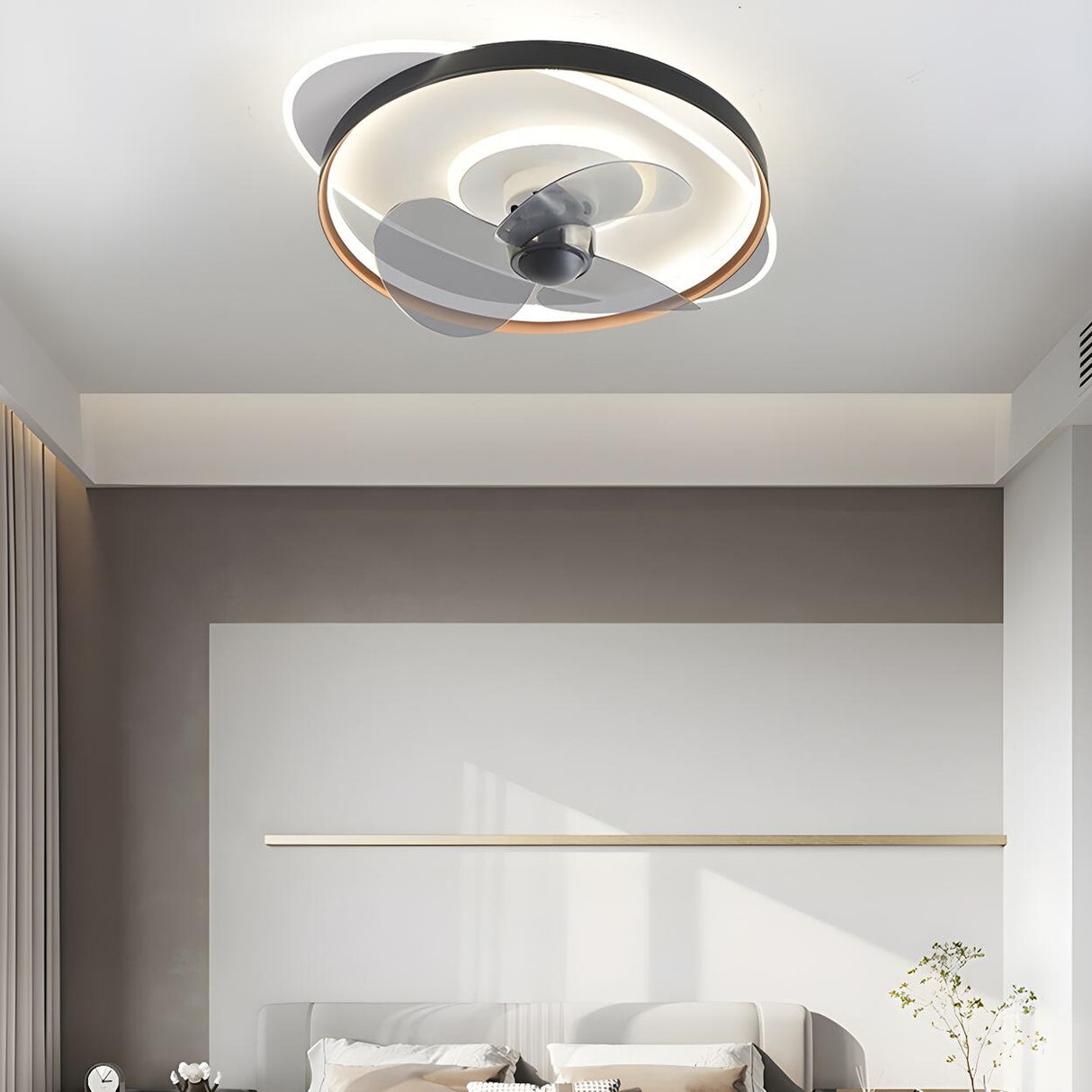 Minimalist Circular LED Modern Ceiling Fan with Light Image - 15