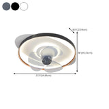 Minimalist Circular LED Modern Ceiling Fan with Light #size