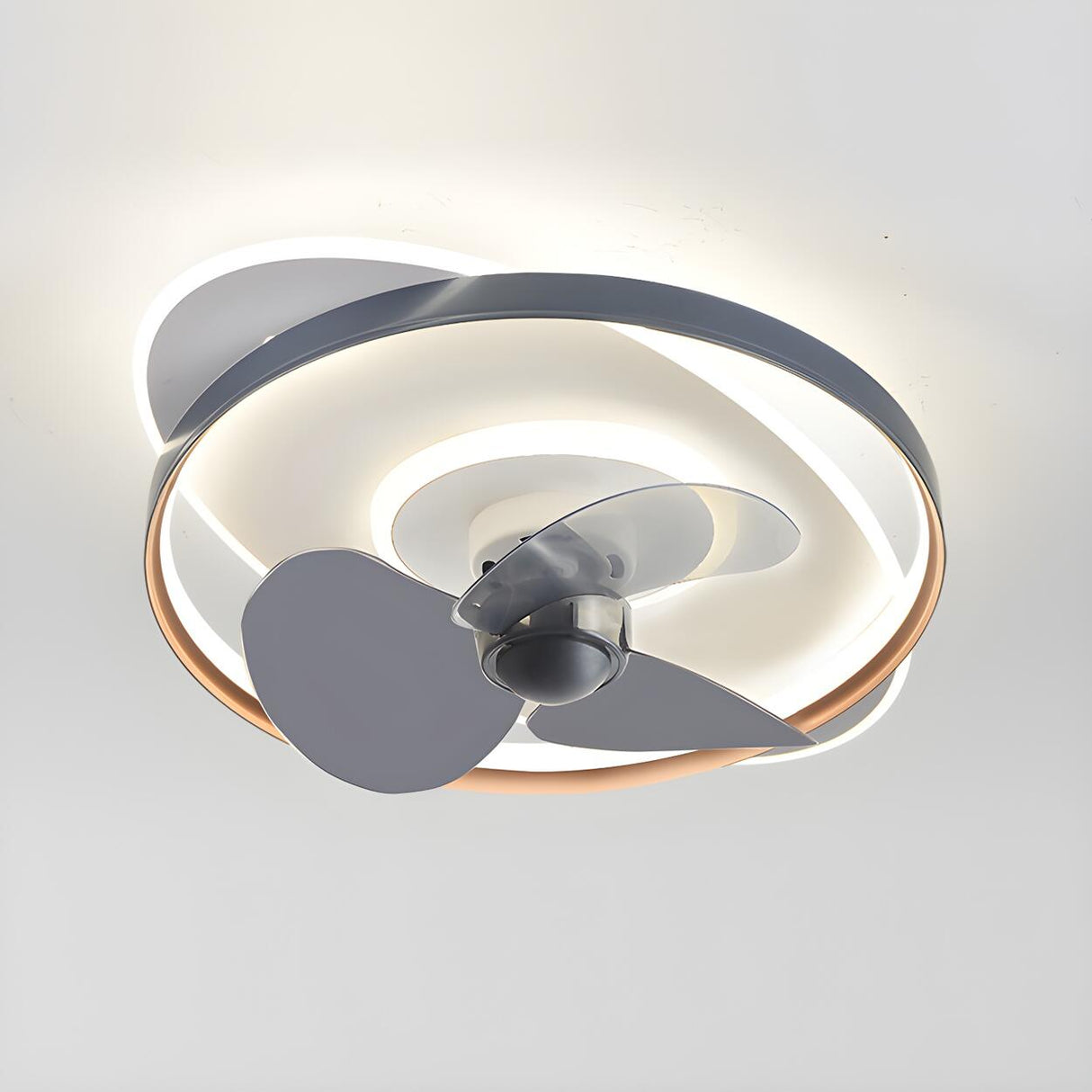 Minimalist Circular LED Modern Ceiling Fan with Light Image - 4