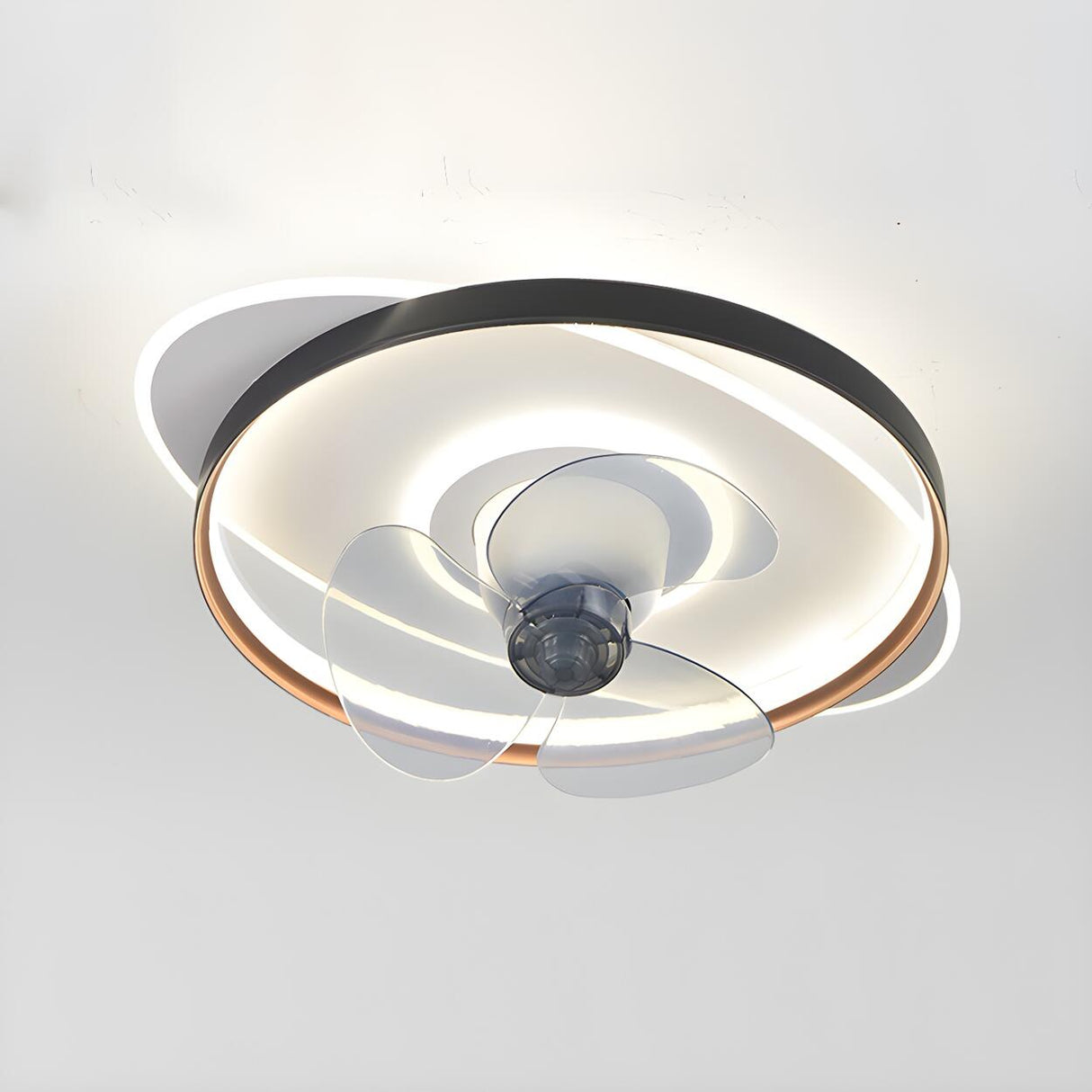 Minimalist Circular LED Modern Ceiling Fan with Light Image - 7