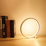 Minimalist Circular Metal Black Ambient Table Lamp Image - 13