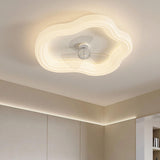 Minimalist Clear Blades White Cloud Ceiling Fan Light Image - 1