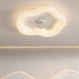 Minimalist Clear Blades White Cloud Ceiling Fan Light Image - 3