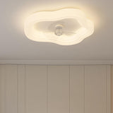 Minimalist Clear Blades White Cloud Ceiling Fan Light Image - 4