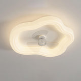 Minimalist Clear Blades White Cloud Ceiling Fan Light Image - 7