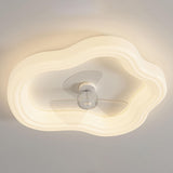 Minimalist Clear Blades White Cloud Ceiling Fan Light Image - 8