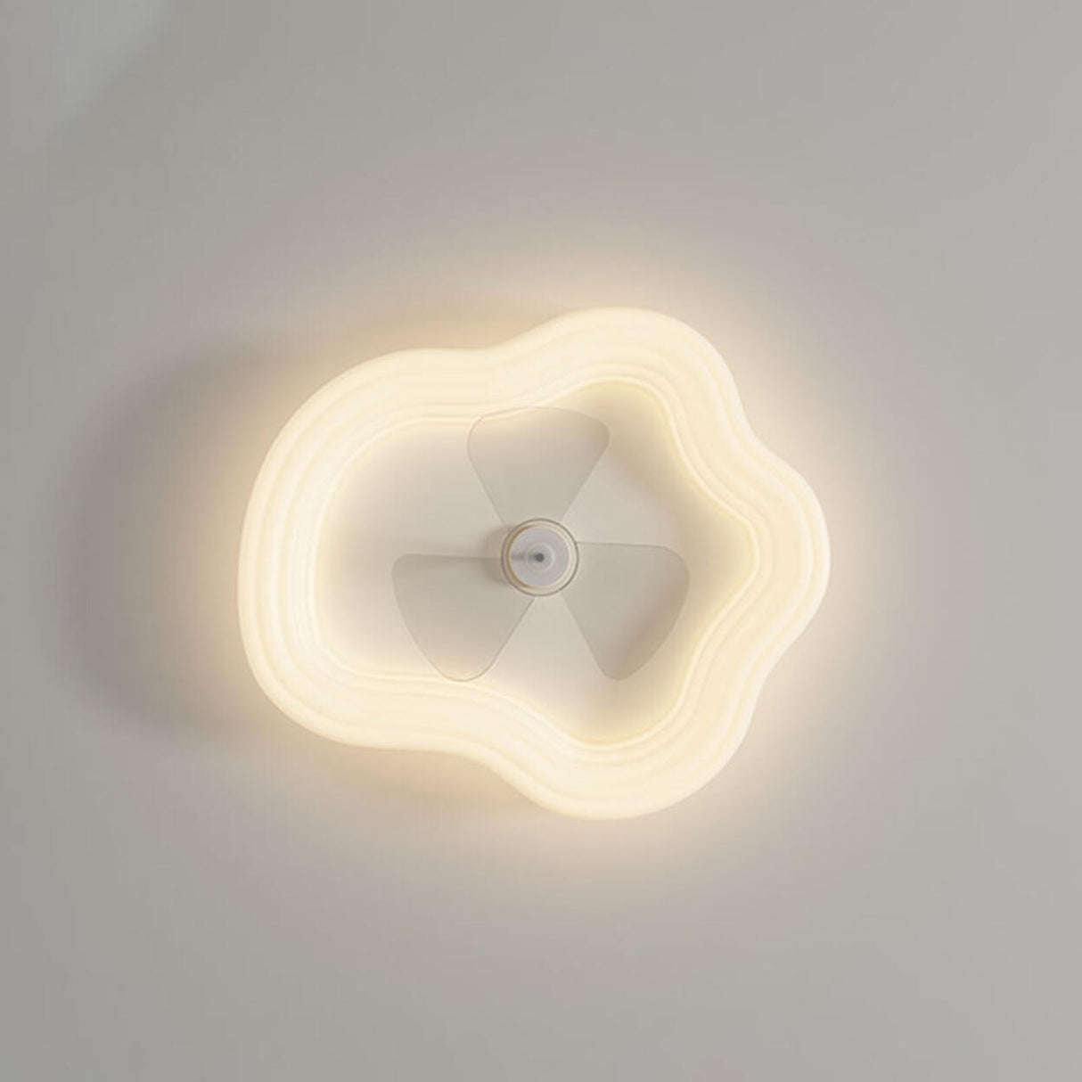 Minimalist Clear Blades White Cloud Ceiling Fan Light Image - 9