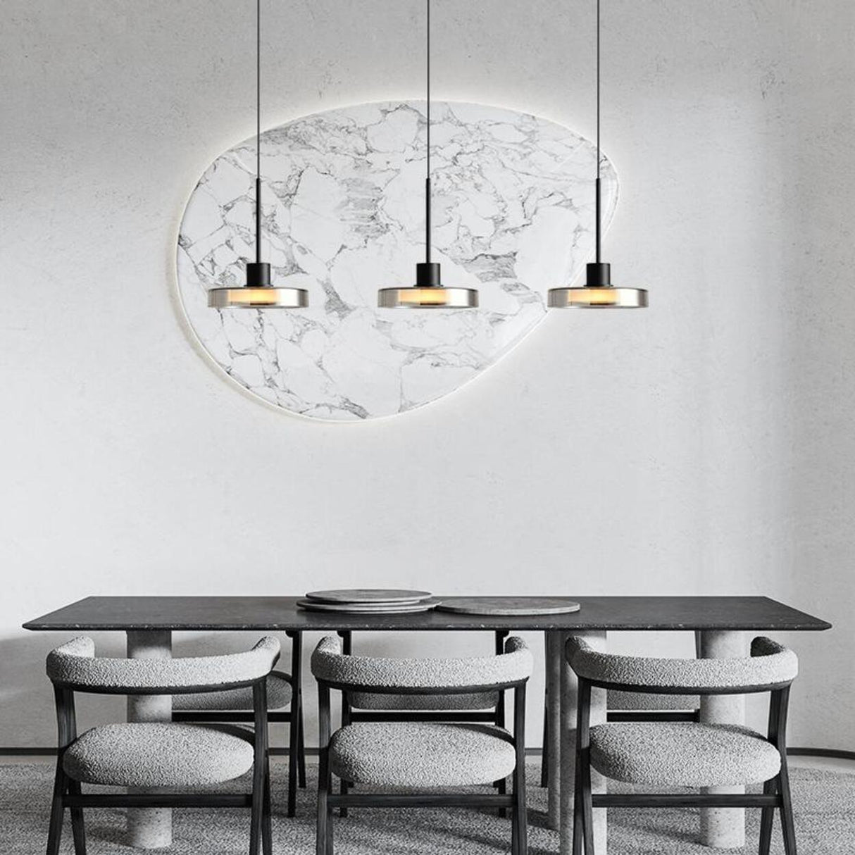 Minimalist Clear Glass Circular Pendant Light Image - 1