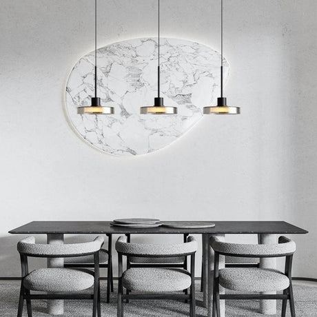 Minimalist Clear Glass Circular Pendant Light Image - 1