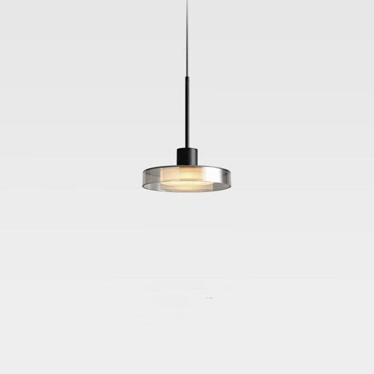 Minimalist Clear Glass Circular Pendant Light Image - 4