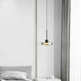 Minimalist Clear Glass Circular Pendant Light Image - 5