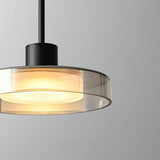 Minimalist Clear Glass Circular Pendant Light Image - 6