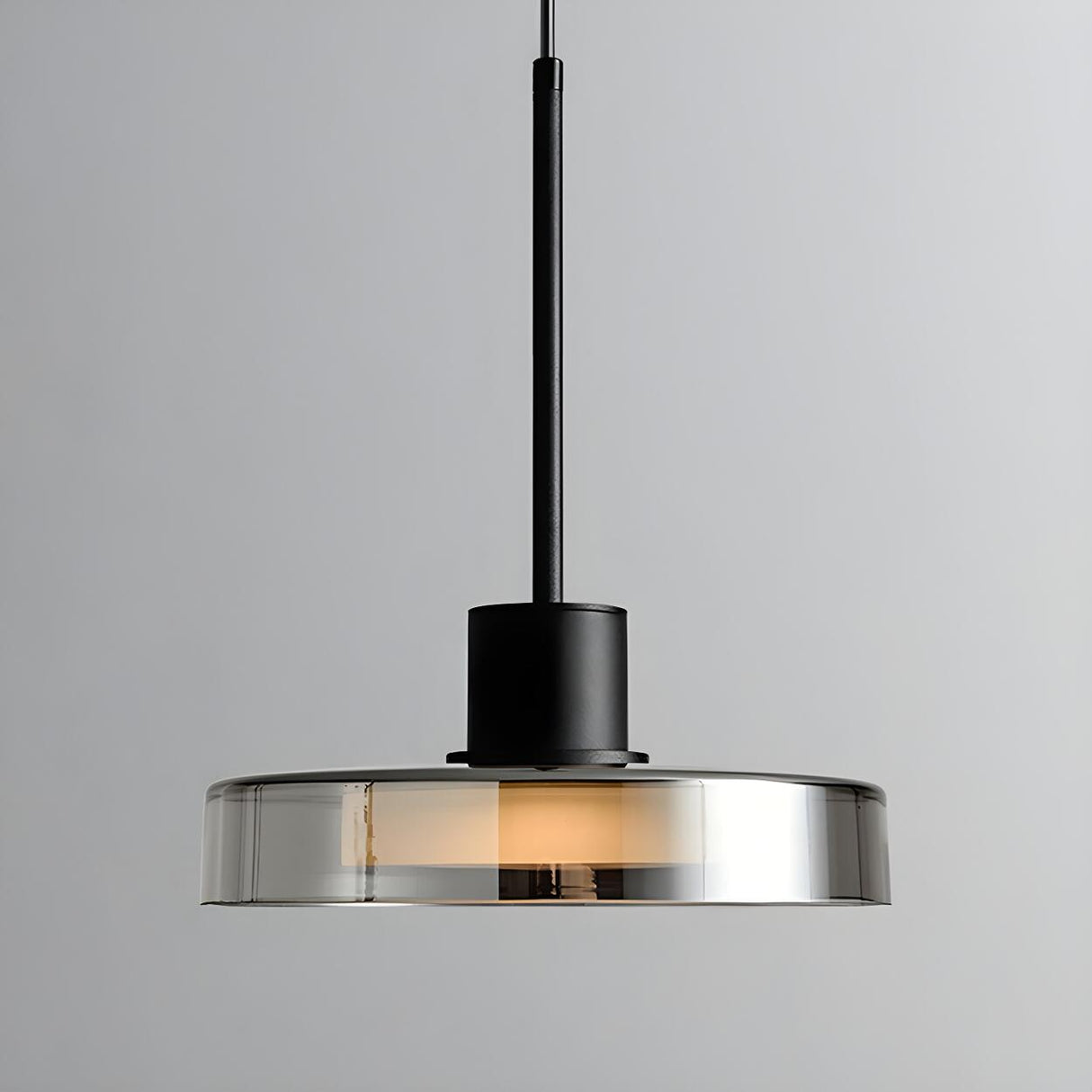 Minimalist Clear Glass Circular Pendant Light Image - 8