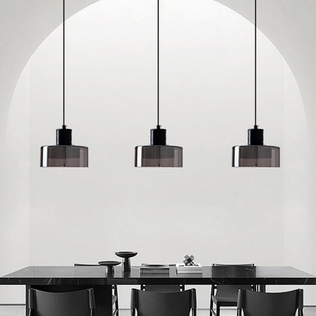 Minimalist Clear Glass Round Dining Room Pendant Light Image - 1