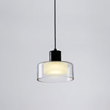 Minimalist Clear Glass Round Dining Room Pendant Light Image - 12