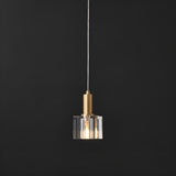 MInimalist Clear Rock Cube Crystal Pendant Light Bedroom Image - 8