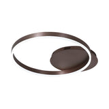 Minimalist Coffee Circular LED Flush Mount Ceiling Lamp Image - 3