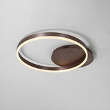 Minimalist Coffee Circular LED Flush Mount Ceiling Lamp Image - 4