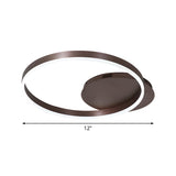 Minimalist Coffee Circular LED Flush Mount Ceiling Lamp #size