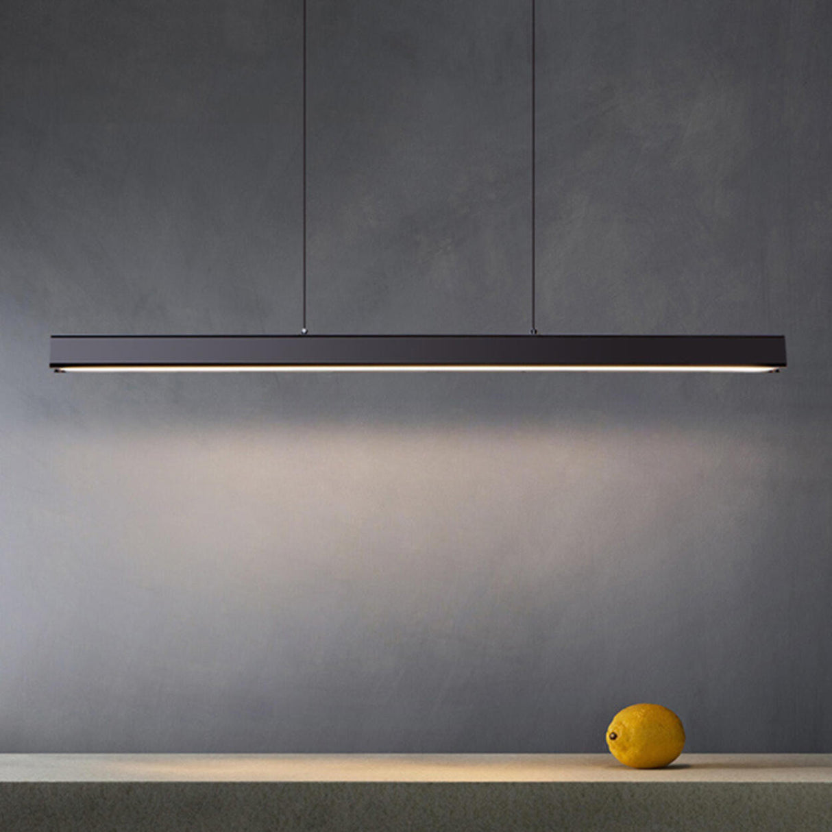 Minimalist Coffee Rectangular Island Pendant Light Image - 2