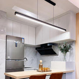 Minimalist Coffee Rectangular Island Pendant Light Image - 5