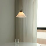 Minimalist Cone Alabaster White Adjustable Pendant Light Image - 10