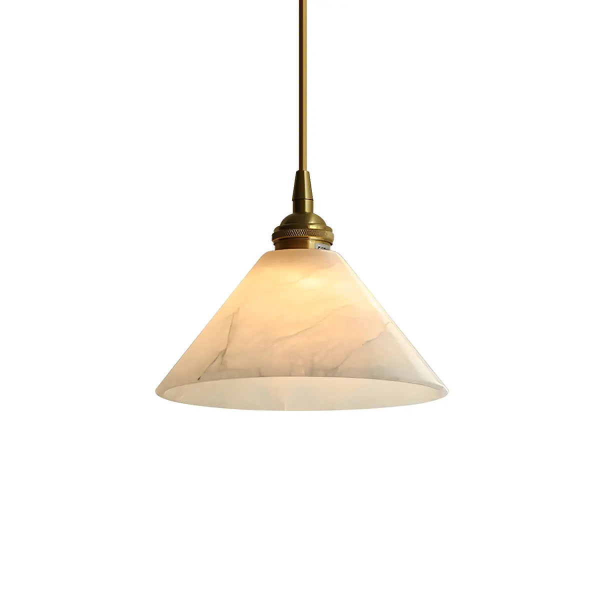 Minimalist Cone Alabaster White Adjustable Pendant Light Image - 5