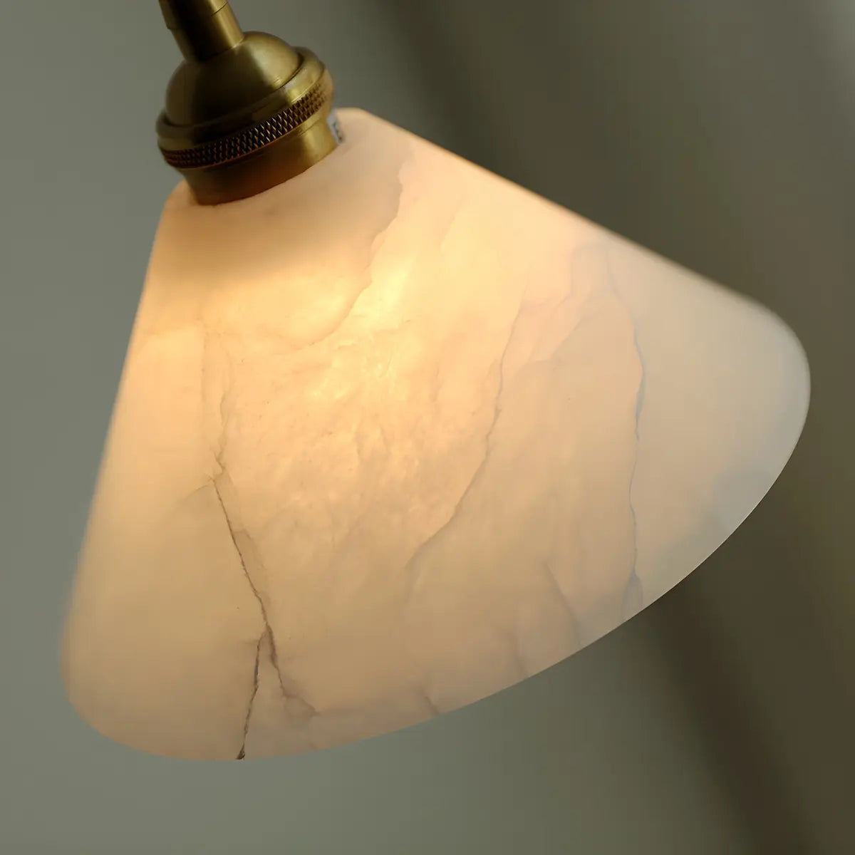 Minimalist Cone Alabaster White Adjustable Pendant Light Image - 8