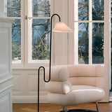 Minimalist Cone Modern Black Curved Floor Lamp Image - 12