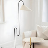 Minimalist Cone Modern Black Curved Floor Lamp Image - 13