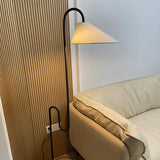 Minimalist Cone Modern Black Curved Floor Lamp Image - 14